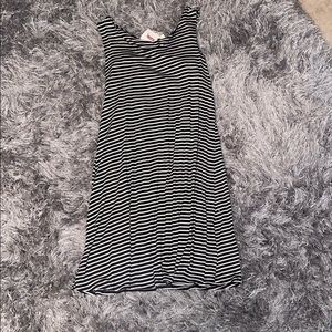 black and white striped casual dress New